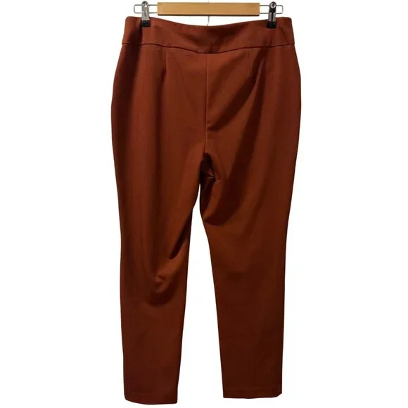 Chicos So Slimming Rust Orange Pants Size M Short High-Waisted Design Pants - Picture 10 of 12